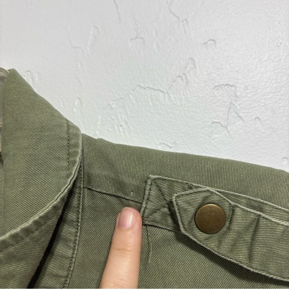 Versona Medium Women's Army Green Snap Zip Jacket Blazer Lightweight FLAW - Picture 6 of 13